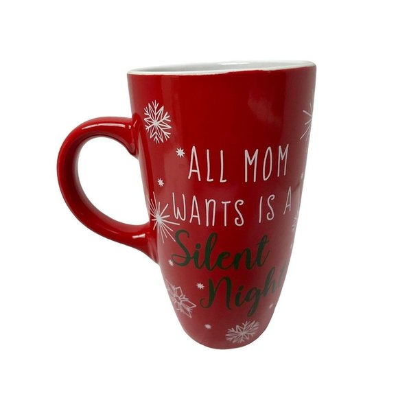 St Nicolas Travel Mug Christmas Ceramic Red White Green18 Ounces 6 1/2" 3 1/2" - Picture 1 of 6